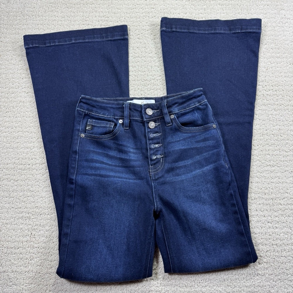 Kancan Women's Petite Dark Blue Flare‎ Jeans Size 1/24